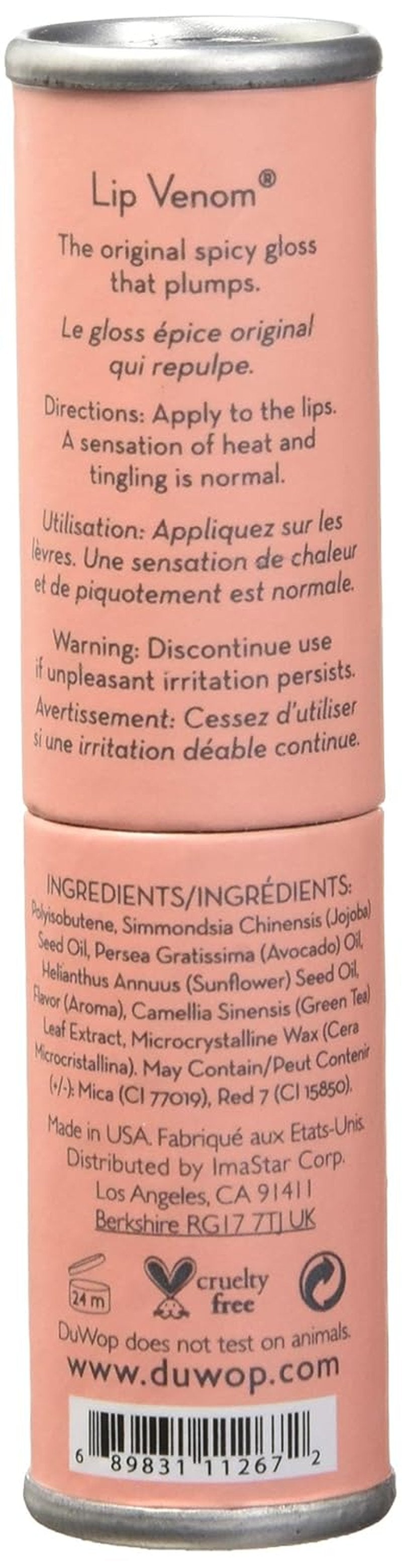 DuWop Cosmetics Lip Venom | Pink Lip Plumping Gloss for Hydration & Volume (1-Pack)