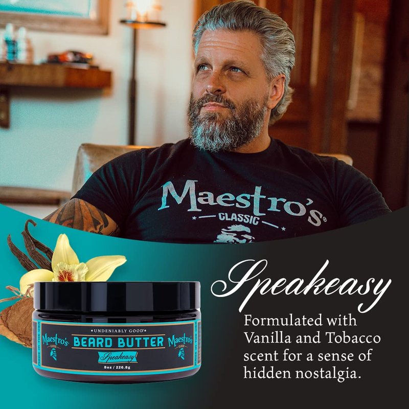 Beard Butter - Anti-Itch Hydrating Cream for All Beard Types | Speakeasy Blend, 4 Ounce