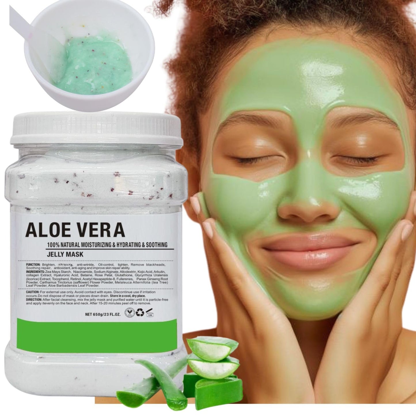 DR MEINAIER Vajacial Hydro Jelly Mask Powder for Face, Collagen Face Mask for Women, Jelly Facial Mask for Teens and Women (Aloe Vera)