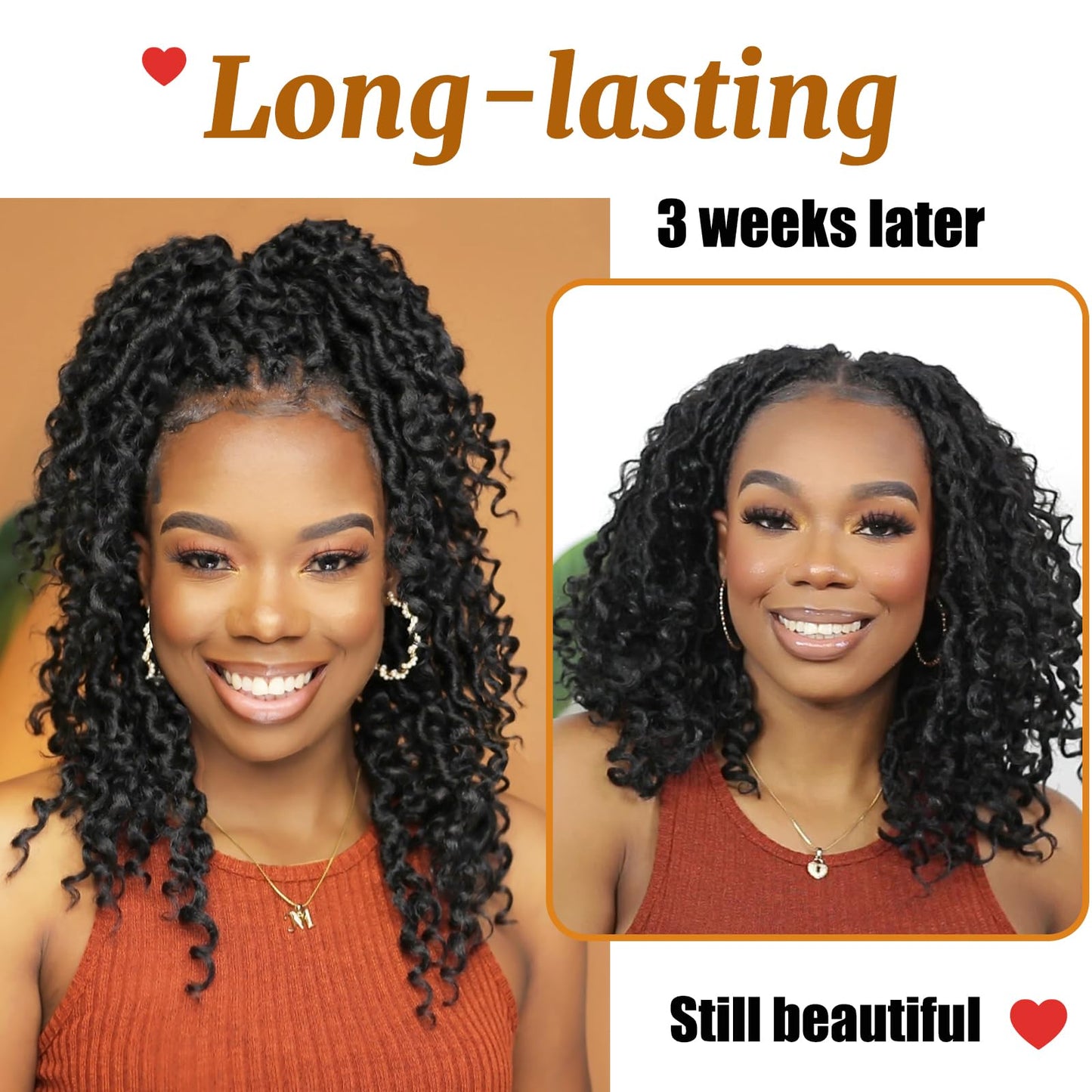 Forevery Goddess Locs Crochet Hair 14 Inch Faux Locs Crochet Hair Pre Looped Crochet Hair for Black Women 6 Packs Crochet Locs with Curly Ends