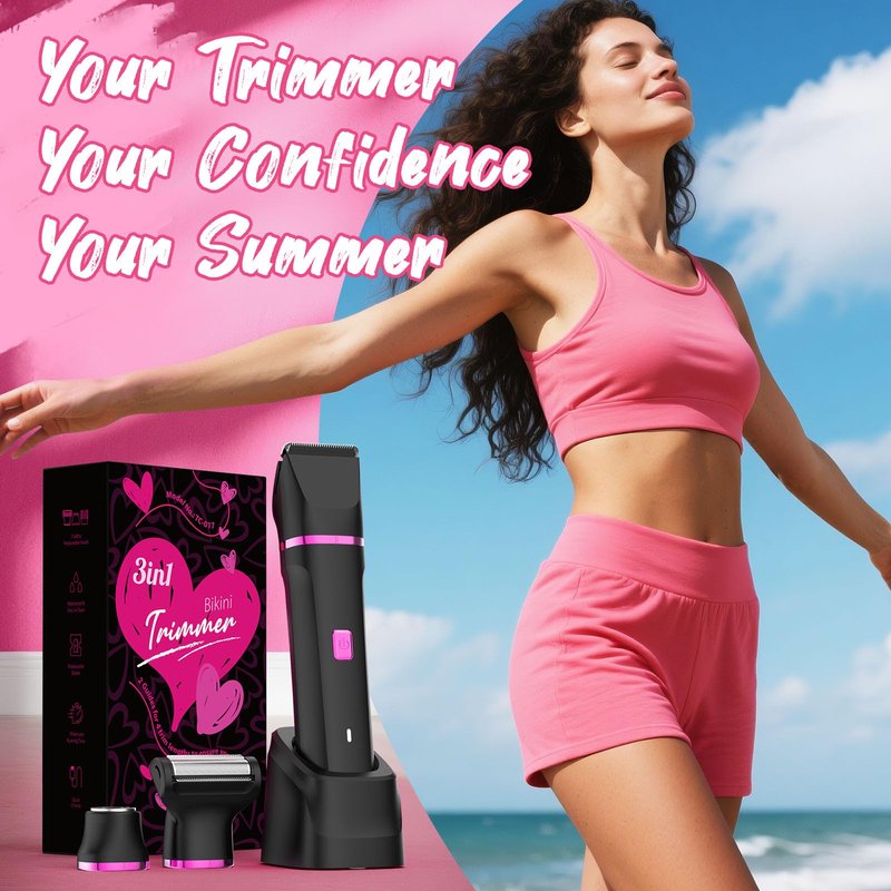 Bikini Trimmer for Women - Waterproof Wet & Dry Electric Foil Shaver for Private Area, Rechargeable Dock, Painless Smooth Shaving & Trimming of The Body, Face, Underarm, Legs, Tiktok Trend Items