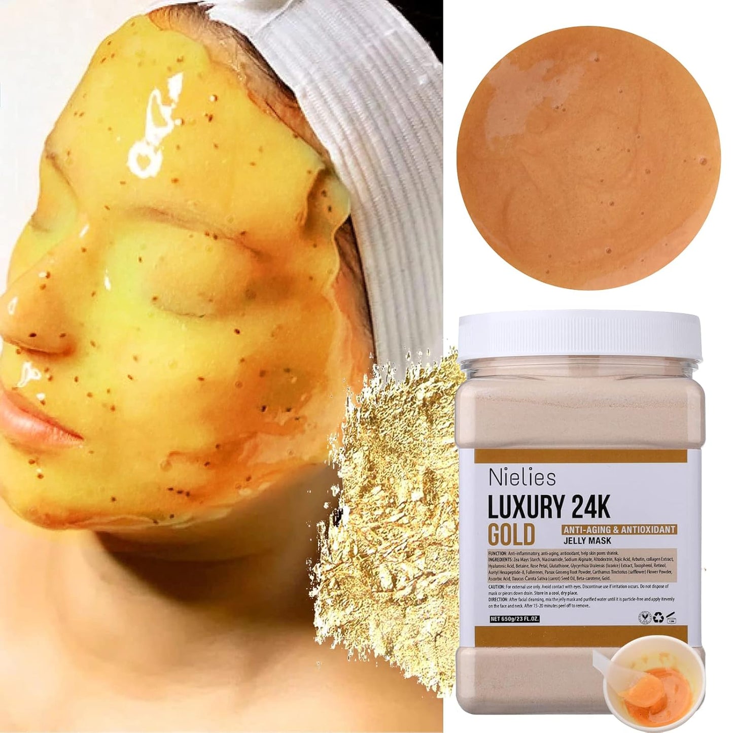 24K Tea Tree Jelly Face Mask - Hydrating, Anti-Aging & Nourishing | Professional Hydrojelly Mask Powder