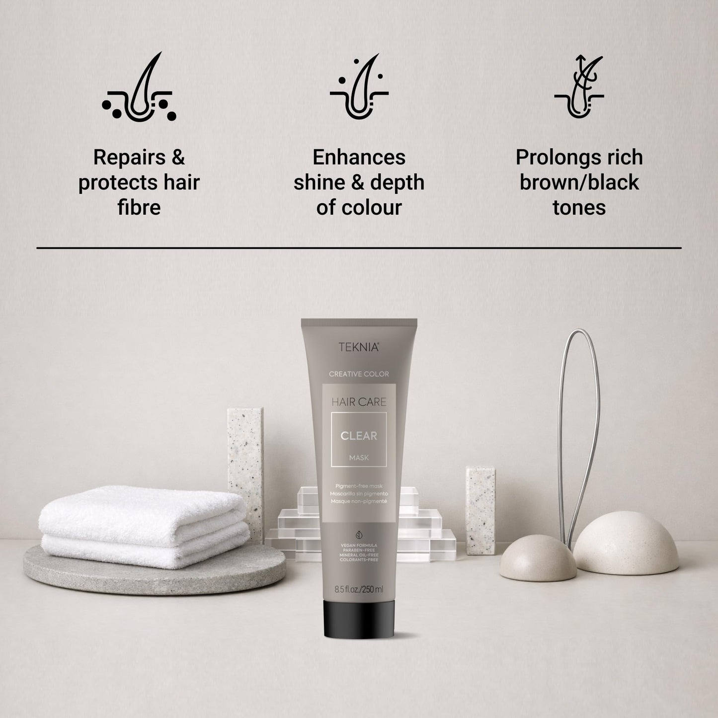Lakmé Teknia Clear Creative Color Hair Mask, Diluting Color Depositing Conditioner for Pastel Hair, 8.5 Fl Oz