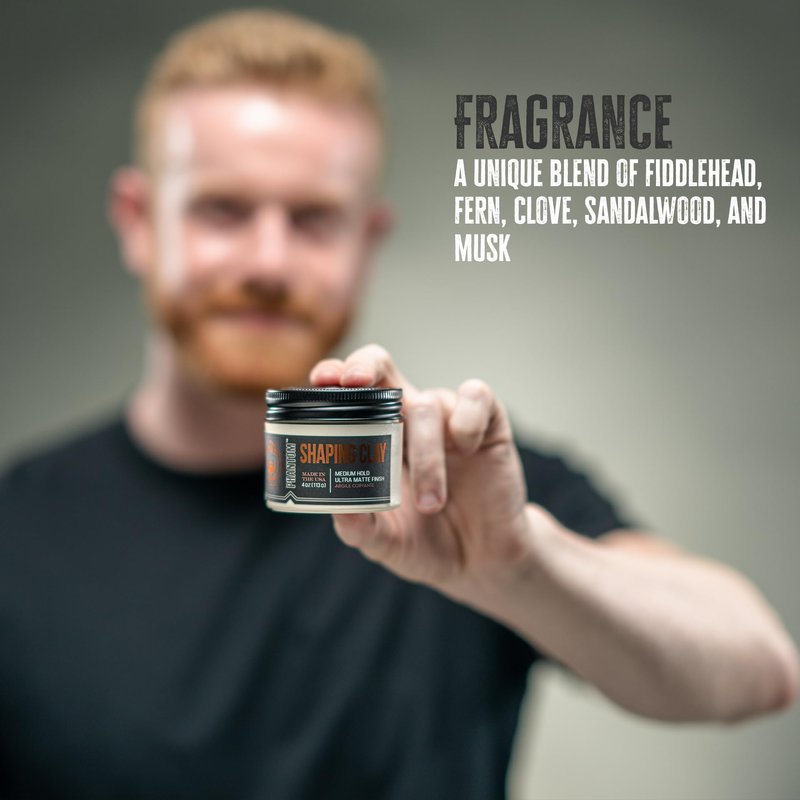 GIBS Grooming Phantom Shaping Clay (4 oz) Medium Hold, Ultra Matte Finish - Adds Volume & Texture, Absorbs Excess Oil - Fiddlehead, Fern, Clove & Sandalwood Fragrance - Hair Clay for Men - Made in USA