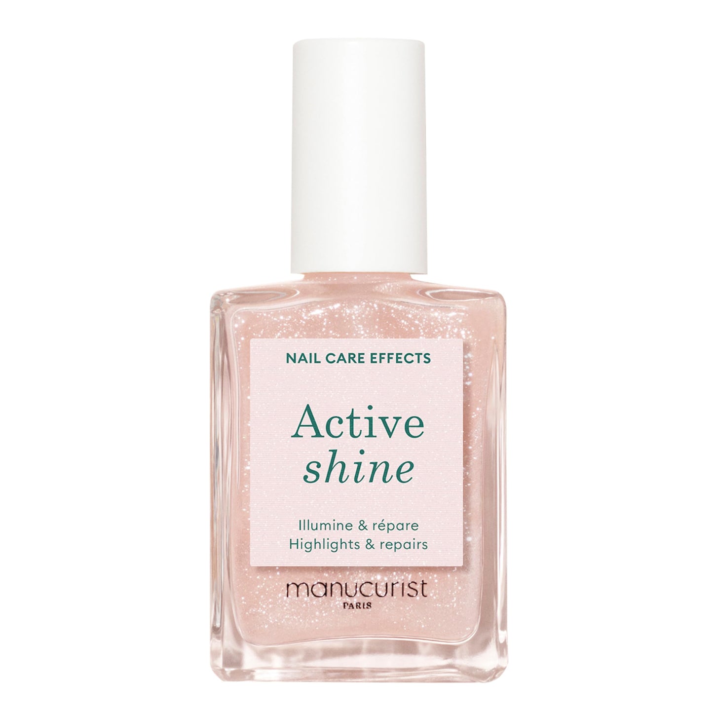 Manucurist Active Shine Illuminating & Care Nail Polish - Nail Concealer - No Lamp - Ultra-Shiny 2 in 1 Nude Gel Polish: Nail Strengthener and Growth, Highlighter & Care - Helps Damaged Nails Repair