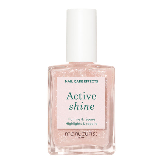 Manucurist Active Shine Illuminating & Care Nail Polish - Nail Concealer - No Lamp - Ultra-Shiny 2 in 1 Nude Gel Polish: Nail Strengthener and Growth, Highlighter & Care - Helps Damaged Nails Repair