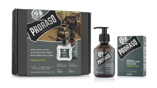 Proraso Cypress and Vetyver Beard Care Duo Kit - Beard Wash and Balm with Fresh, Citrus Earthy for New or Short Beards - Premium Italian Gift Set for Men
