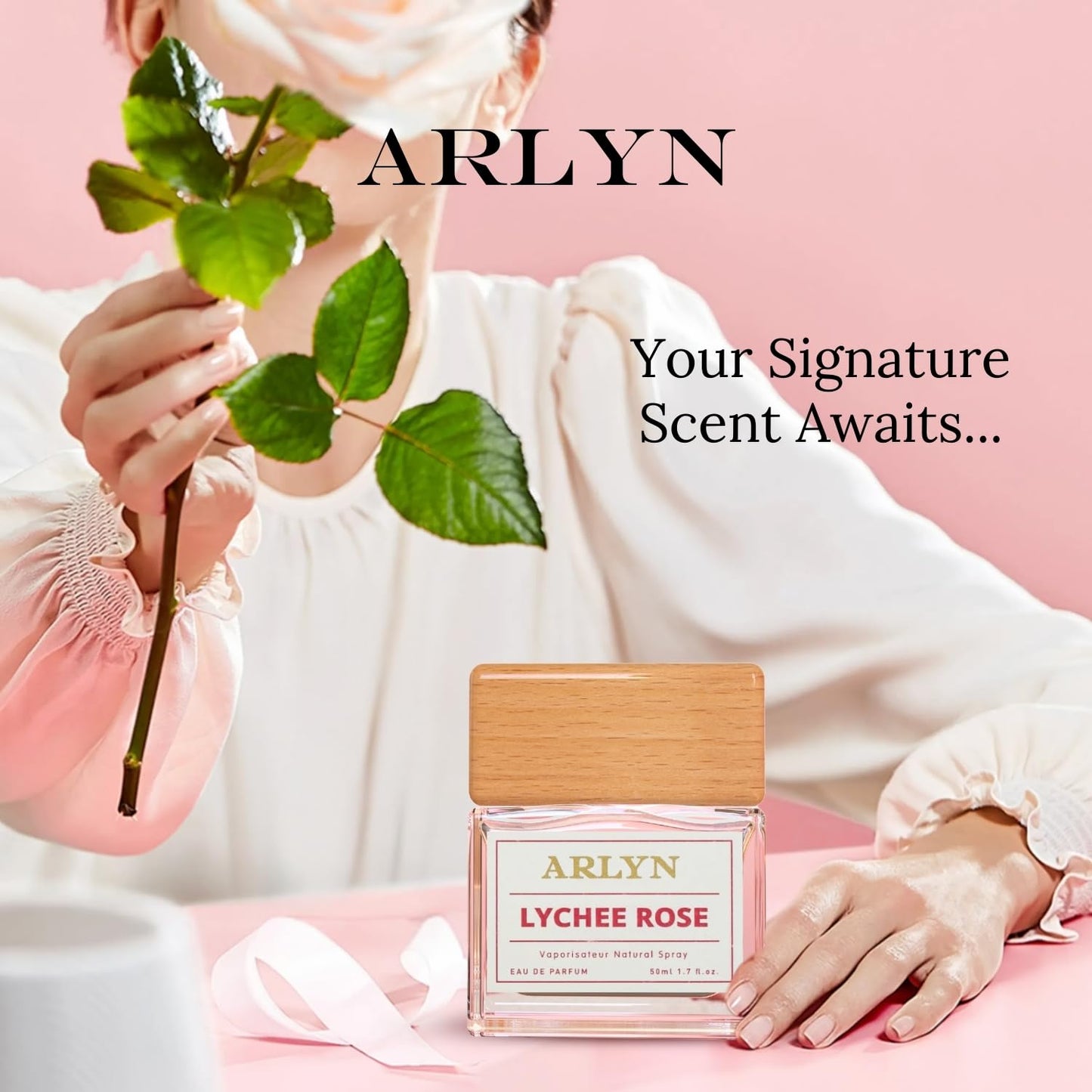 ARLYN Lychee Rose Eau De Parfum Inspired by Mar.Ly De.L.ina, Long-Lasting Perfume for Women, Vegan & Eco-Conscious with Clean Ingredients, Lychee, Peony, Rose and Vanilla - 50ml / 1.7 oz