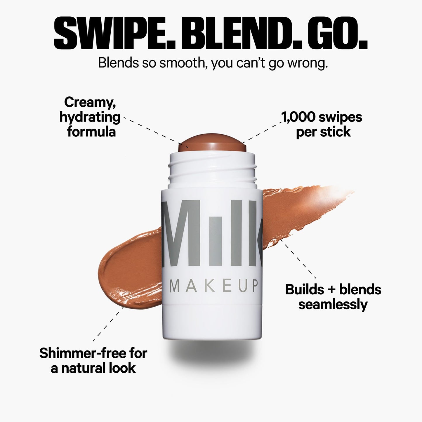 Milk Makeup Matte Bronzer – Buildable Cream Bronzer Stick with Mango Butter + Apricot Oil – Hydrating, Multi-Use Formula for a Sunkissed Glow – Blaze, 0.19 oz