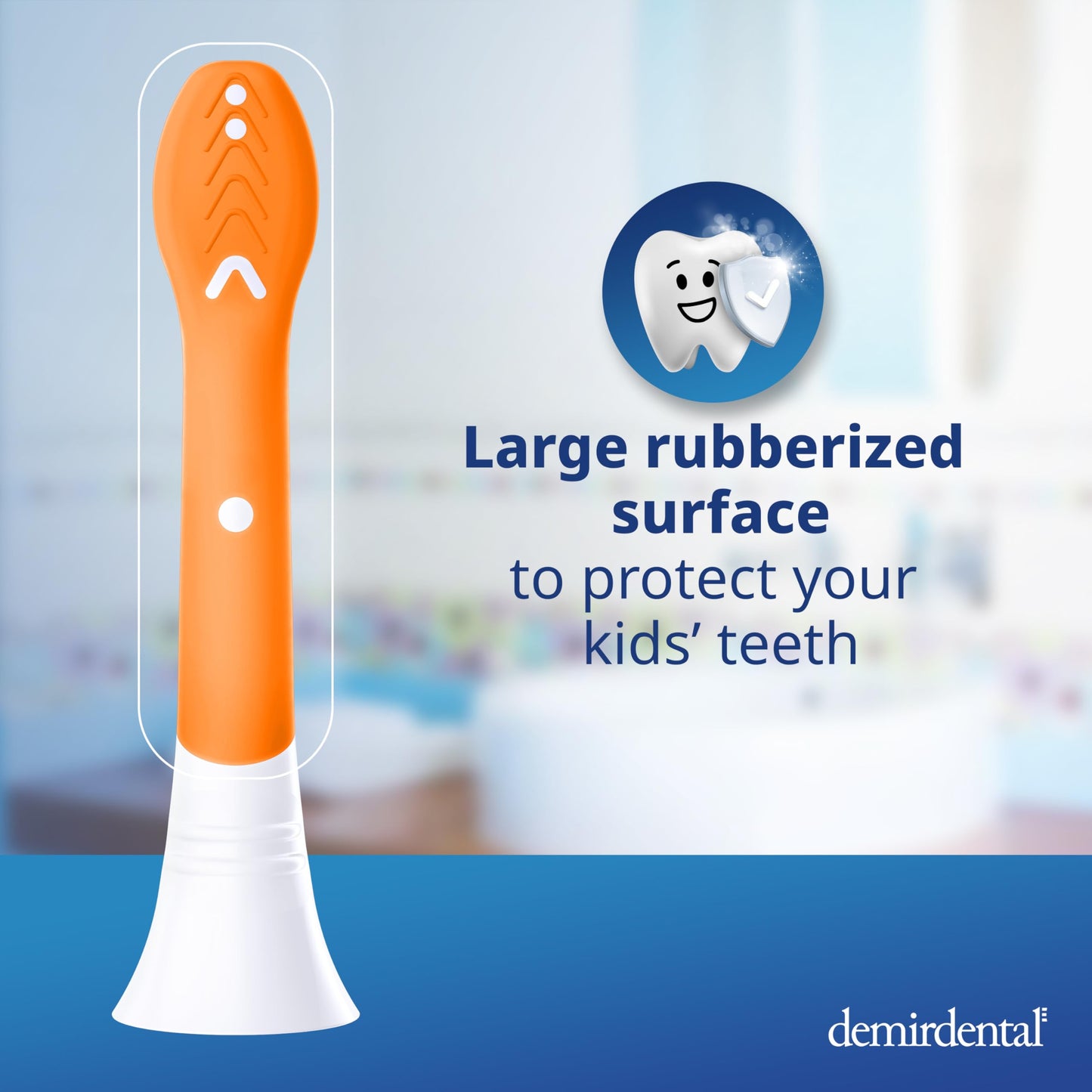demirdental Kids Mini Toothbrush Heads Compatible with Philips Sonicare Compact Kids Toothbrush Heads - Replacement Heads Sensitive - Brush Heads from Ages 3 to 6 - Orange - Replaces HX6038-8 Pack