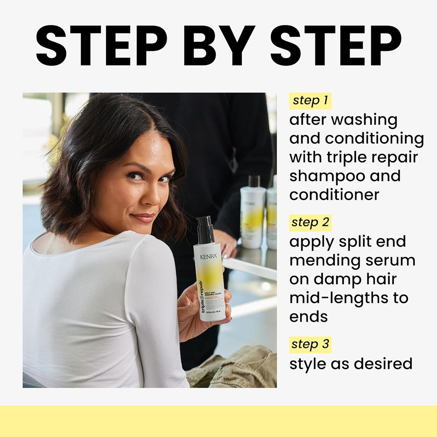 Kenra Triple Repair Split End Mending Serum | Nourishing Hair Treatment for Damaged Ends