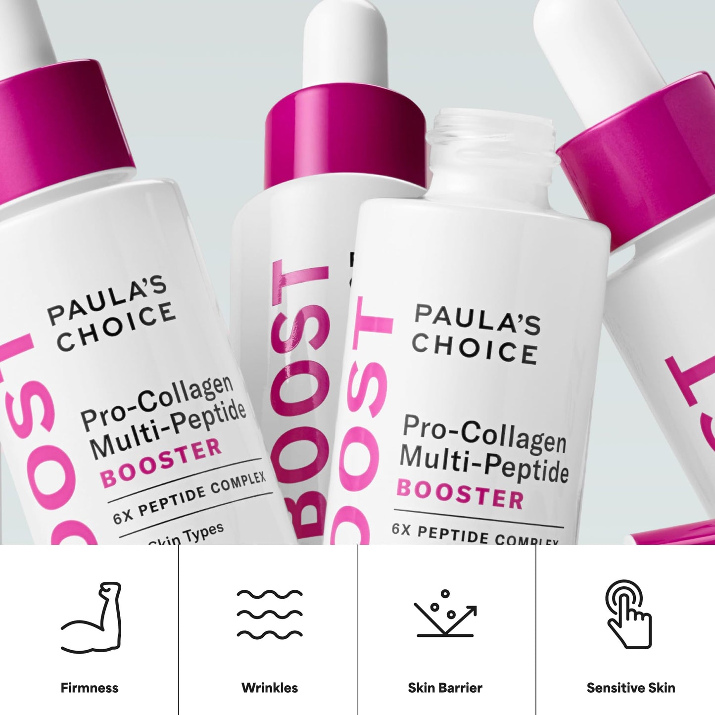 Paula’s Choice Pro-Collagen Multi-Peptide Booster Face Serum for Wrinkles, Serum for Face Supports Collagen Production with Plumping Hyaluronic Acid & Amino Acids, Fragrance-Free, 0.67oz