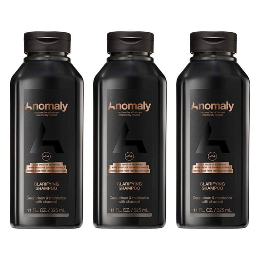 Anomaly Vegan Eucalyptus Clarifying Charcoal Scalp Shampoo for Build Up | Sulfate Free & Paraben Free |for Women & Men| Eco Friendly Sustainable Packaging from Ocean Plastic, 11 fl. oz. (Pack of 3)