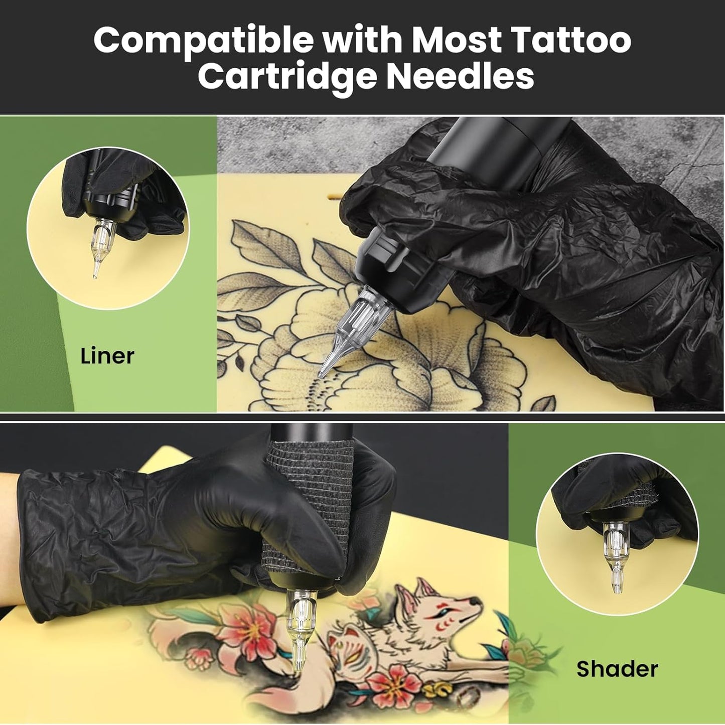 Rotary Tattoo Pen Machine - GEEKERA Wireless Tattoo Gun with 2000mAh Battery | 6-8 Hours Runtime for Artists