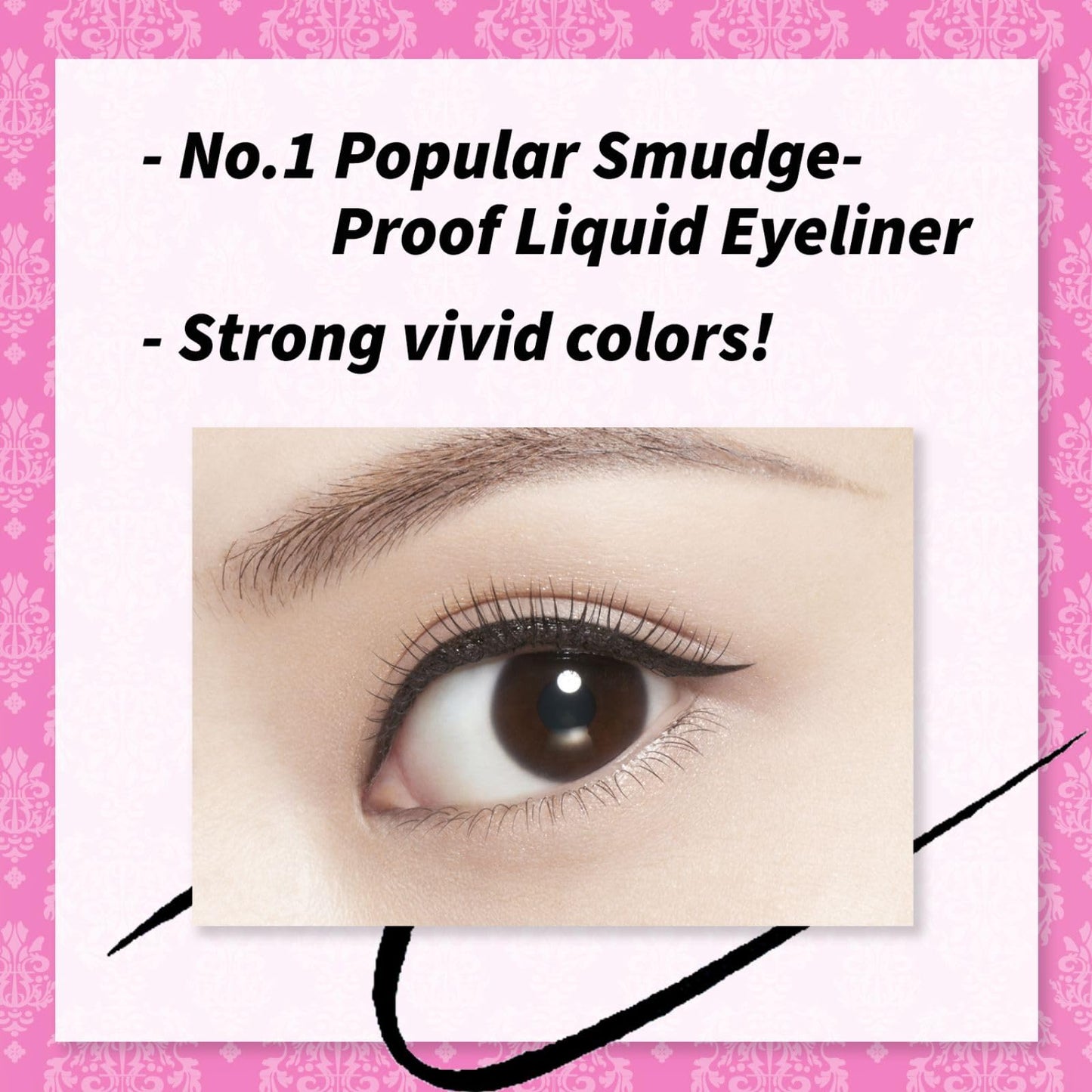 Heroine Make by KissMe Smooth Liquid Eyeliner | Waterproof Black Liquid Eyeliner Pen | Smudge-Proof Formula for Long-Lasting Wear | Hypoallergenic for Sensitive Eyes | Made in Japan | 3 Pack