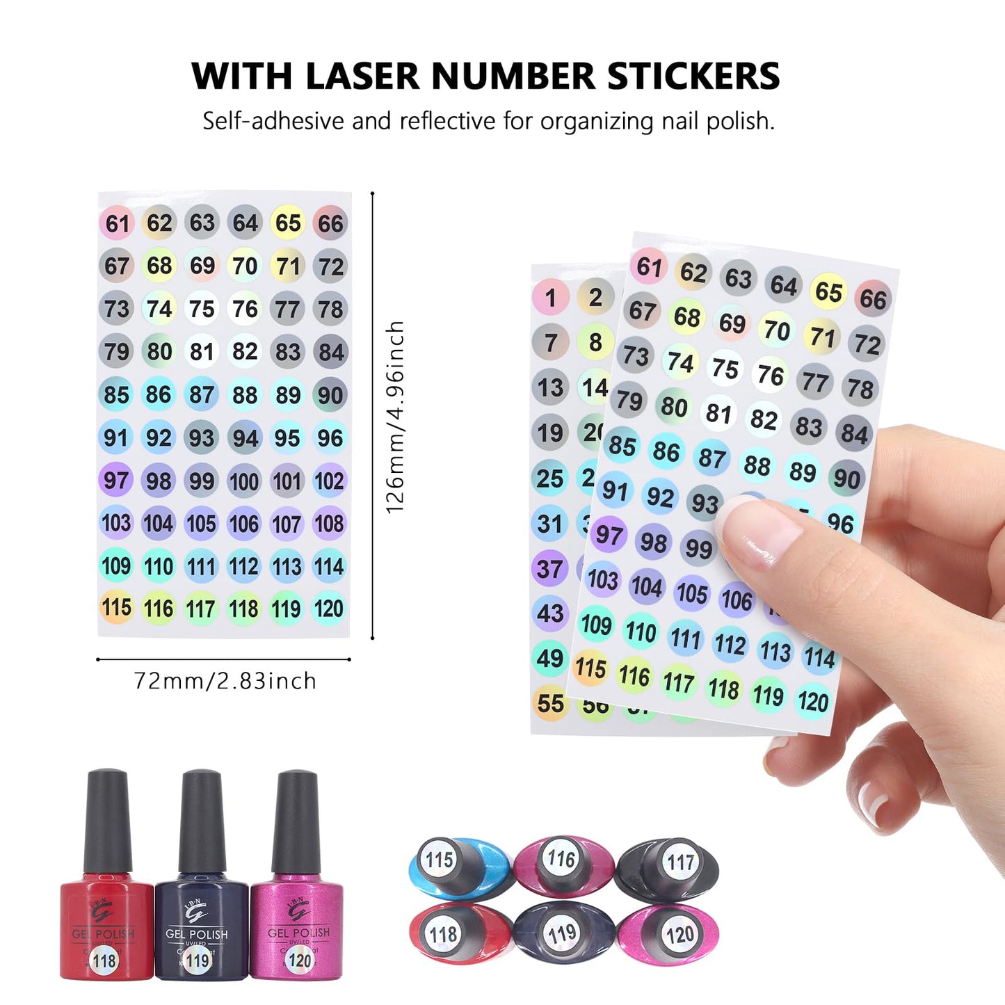 I·B·N G Nail Display Book Plastic Nail Swatch Book, C10 Nail Polish Color Swatch Nail Color Display with Clear Replacement Nails and Nail Polish Number Labels, Reorganizable, No Glue Required, White