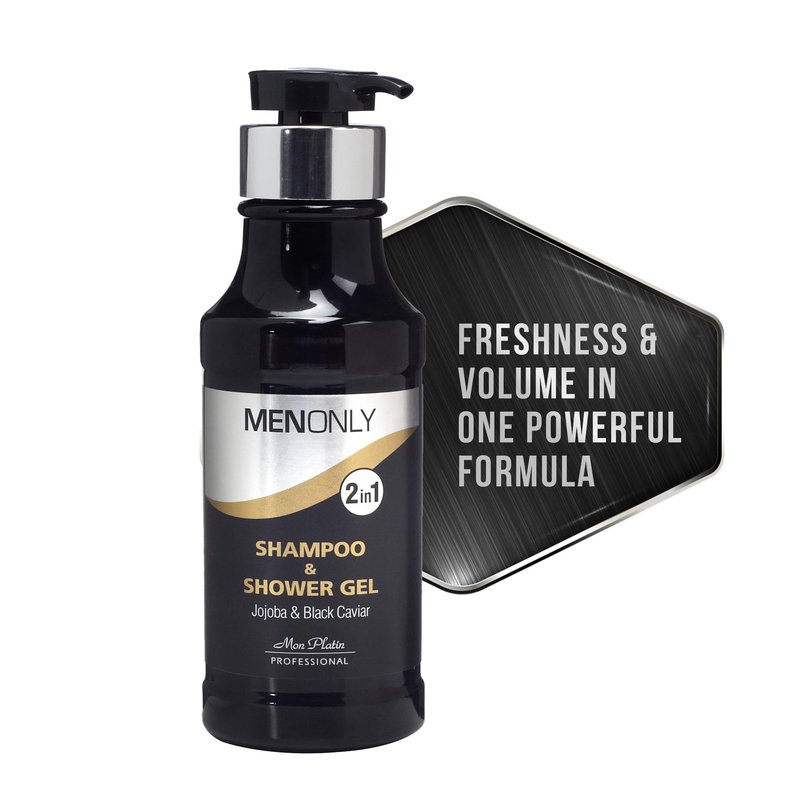 Mon Platin Men’s Daily Shampoo – Black Caviar & Jojoba Extracts – Anti-Dandruff, Volumizing & Refreshing – 400ml