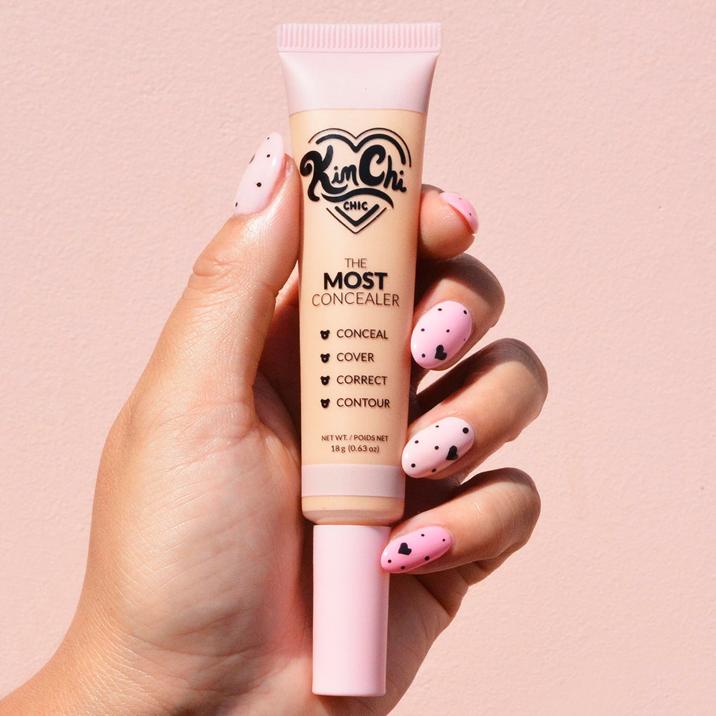 KimChiChic Beauty The Most Concealer | Full Coverage Water Resistant Multi-Use Concealer | Conceal, Correct, Contour & Highlight | Matte Satin Hybrid Finish | Brush Applicator, 0.63 oz, 03-Light Beige