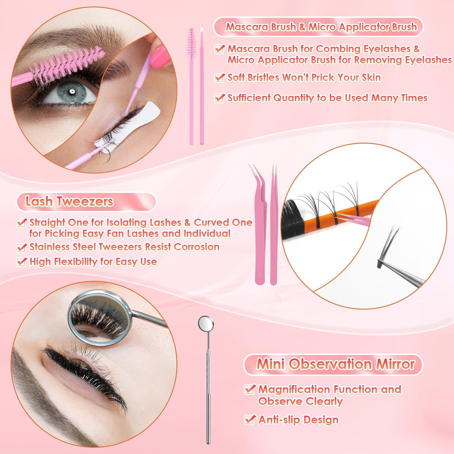 ROADPLUM Professional Eyelash Extension Kit for Beginners - Complete Lash Tech Practice Set with D-Curl Lashes (0.07mm), Quick-Dry Glue, Fan Dryer, Tweezers & Eye Patches DIY Lash Supplies