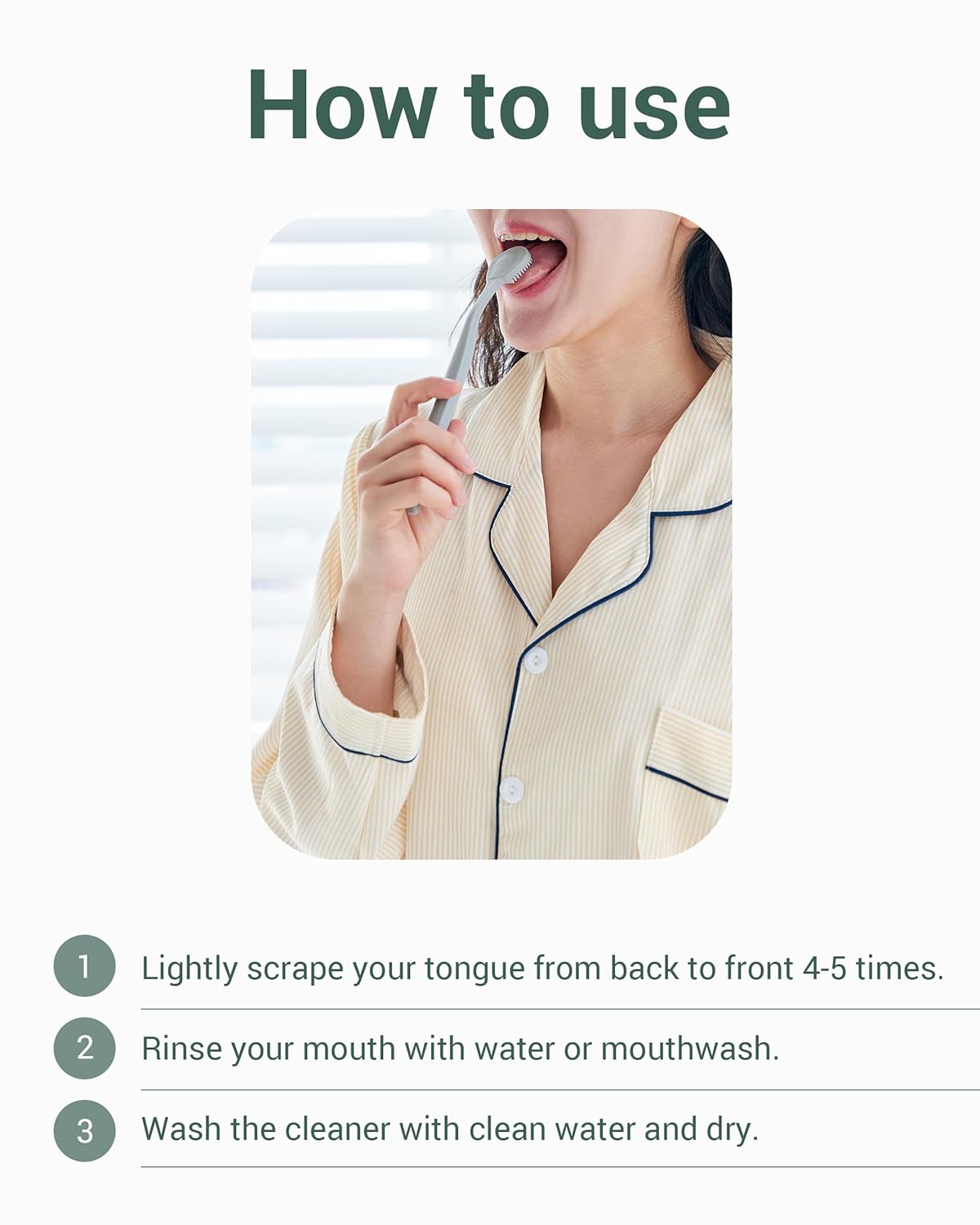 Tongue Scraper - 3 Replaceable Heads for 9 Months | Soft BPA-Free TPE Cleaner, Reduces Gag Reflex & Freshens Breath