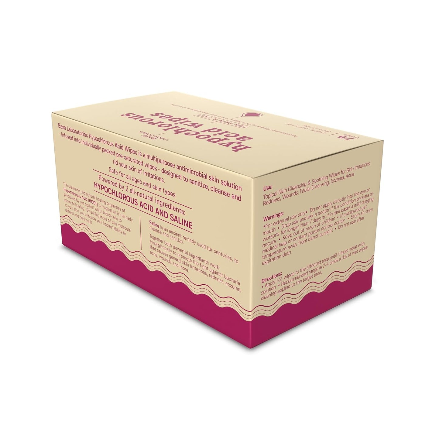 Hypochlorous Acid Wipes for Face & Skin | Daily Cleansing & Repair for Sensitive Skin - 75 Wipes
