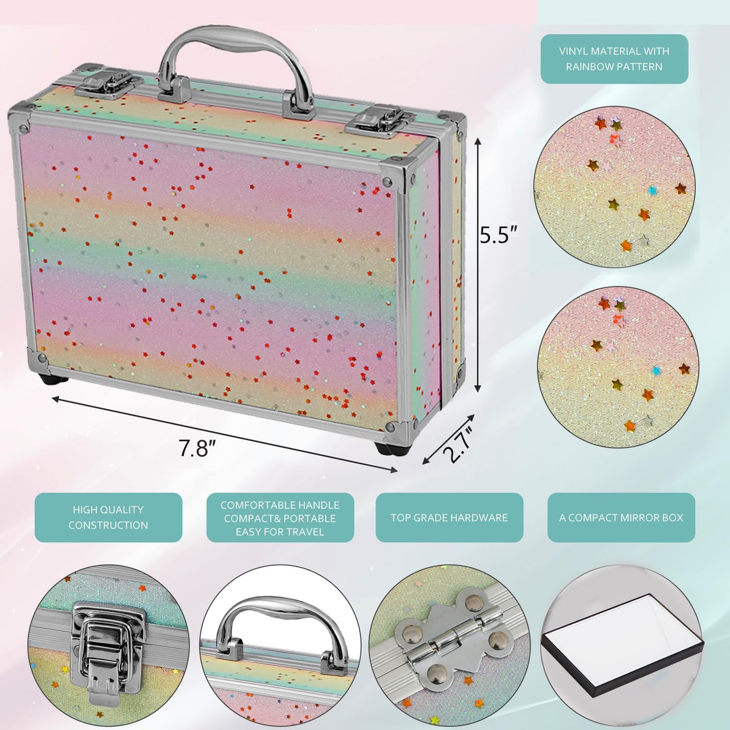 AOLIKOKO Makeup Kit for Teenager & Women Full Kit, All in One Makeup Set With The Small Cosmetic Train Case, Professional Makeup Kit, Makeup Gift Set for Women Girls (Set A)