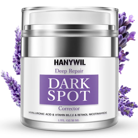 HANYWIL Dark Spot Remover for Face & Body, Remedy for Dark Spots with Natural Ingredients, Dark Spot Corrector Cream and Serum for Skin Care, Treats Freckles, Melasma, Sun Spots, Women/Men,1.7 Fl Oz