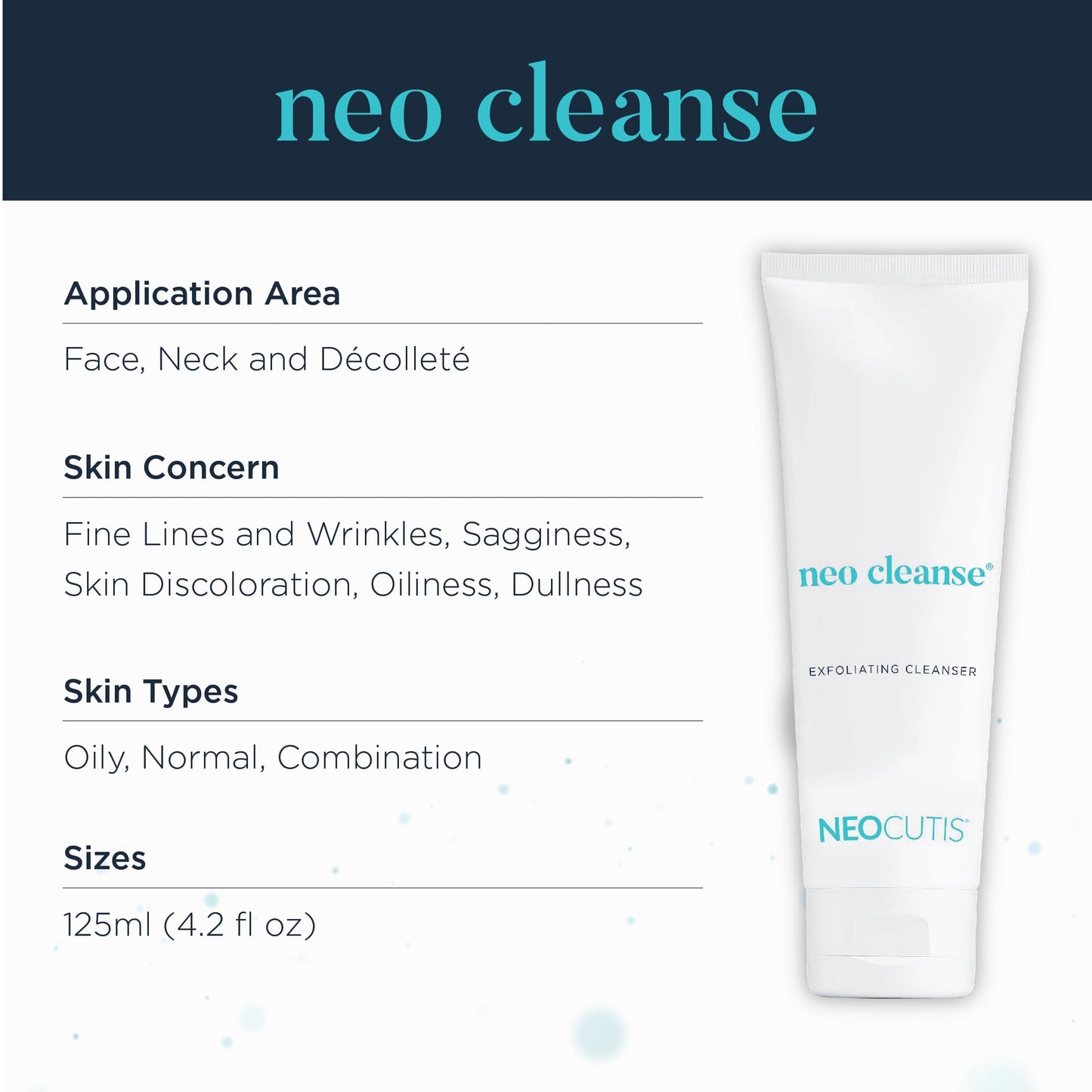 Neocutis Neo Cleanse - Exfoliating Skin Cleanser - Glycolic Acid Gel - 125ml