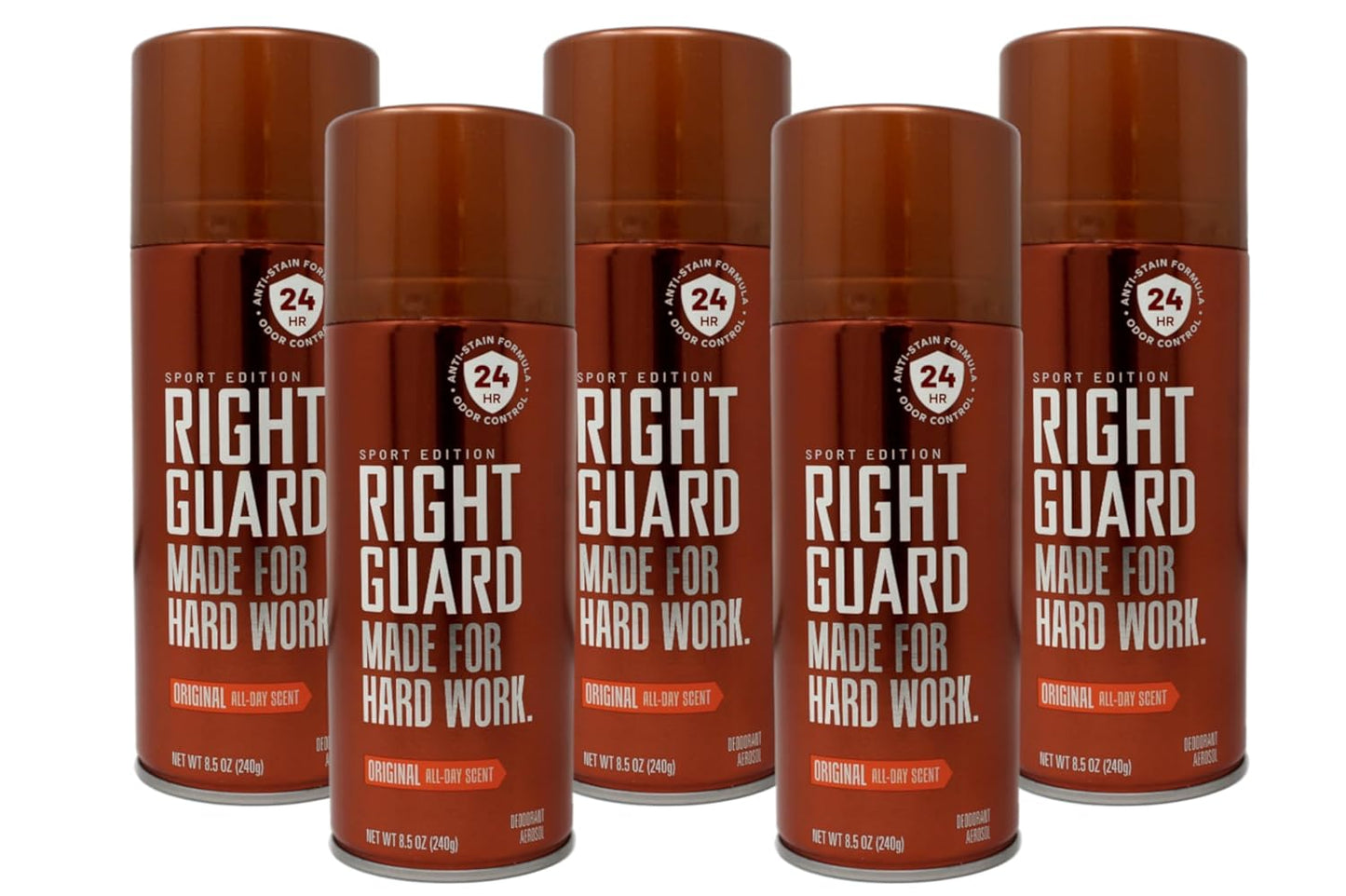 Right Guard Sport Deodorant - Original Aerosol Spray 8.5 oz | Pack of 5