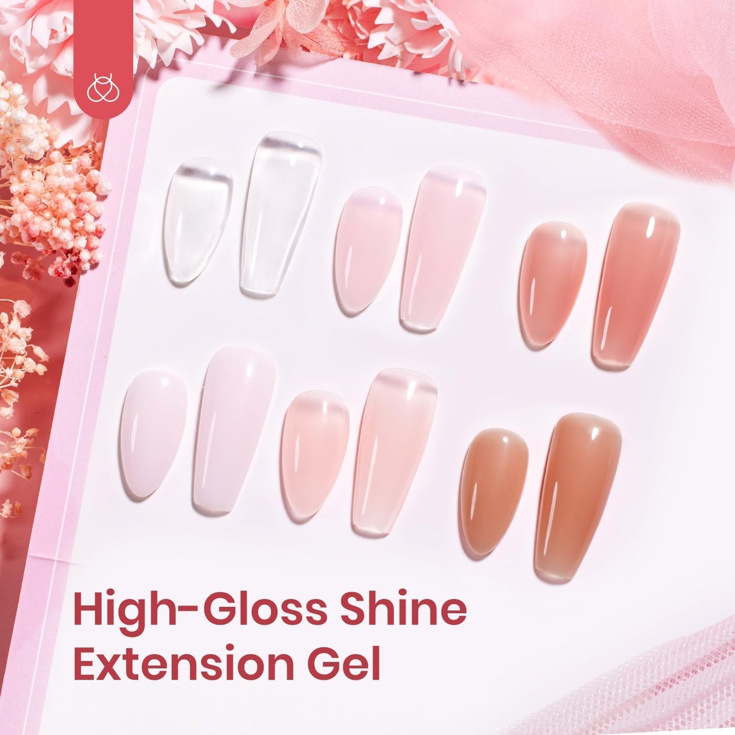 Beetles 22 Colors Poly Extension Gel Nail Kit With U V Lamp Jelly Nude Pink All In One Poly Nail Gel Starter Kit With Base Top Coat Manicure Salon Gift for Women Girls