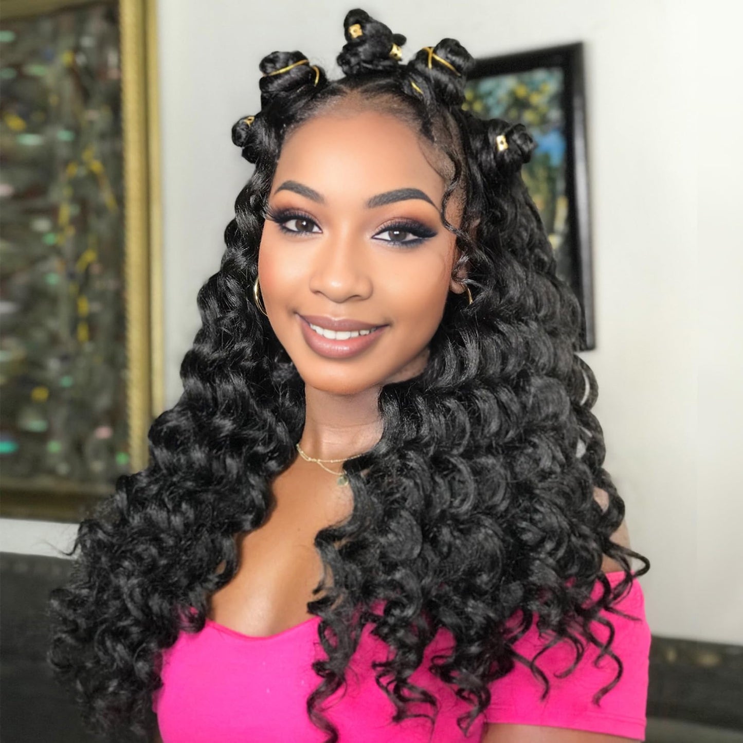 Ocean Wave Crochet Hair 20inch Curly Braiding Hair for Black Women 7 packs Wet And Wavy Crochet Hair Water Wave Deep Twist Crochet Synthetic Hair 1B…