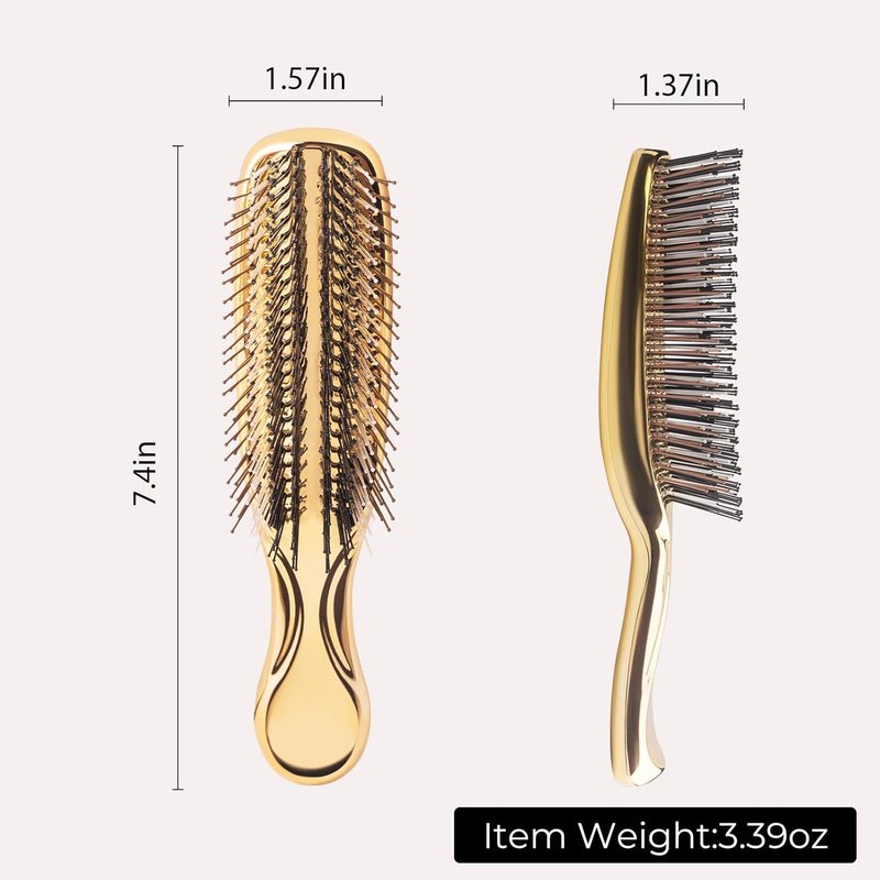 Hair Brush for Thick, Curly, or Thin Hair - Adds Shine & Smoothness | Gold Color