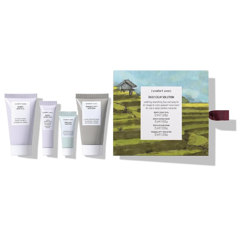 Daily Calm Solution Collection - Soothing Face & Body Kit with Remedy Creams & Tranquillity Lotion | 4 Pieces