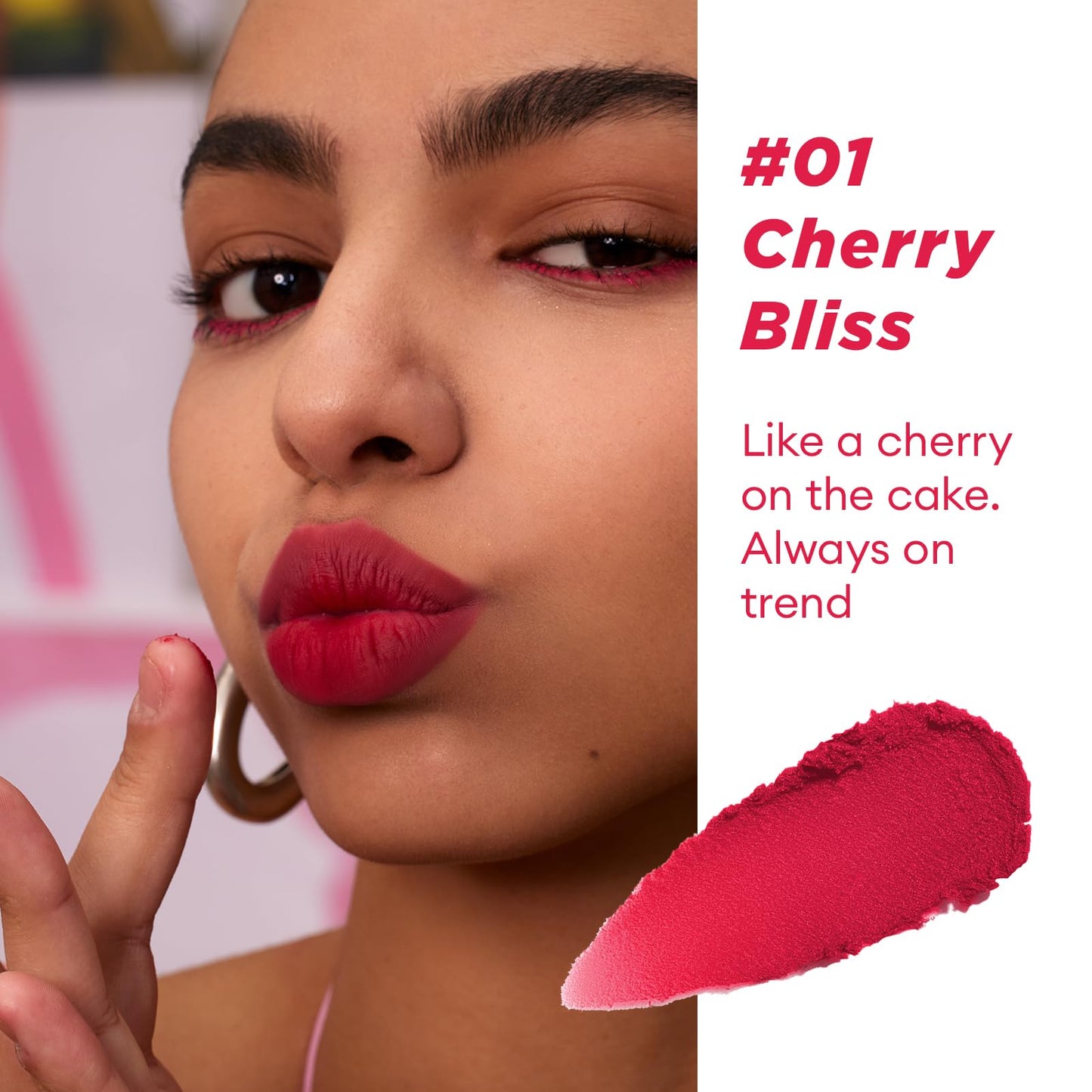ITY Velvet Matte Finish Lip Stain-Mousse Textured Lip Clay, Red Shade, Conceals Lip Lines, Rich Pigment Lip Tint Lipsticks, 0.14 oz (4g) in Ruby