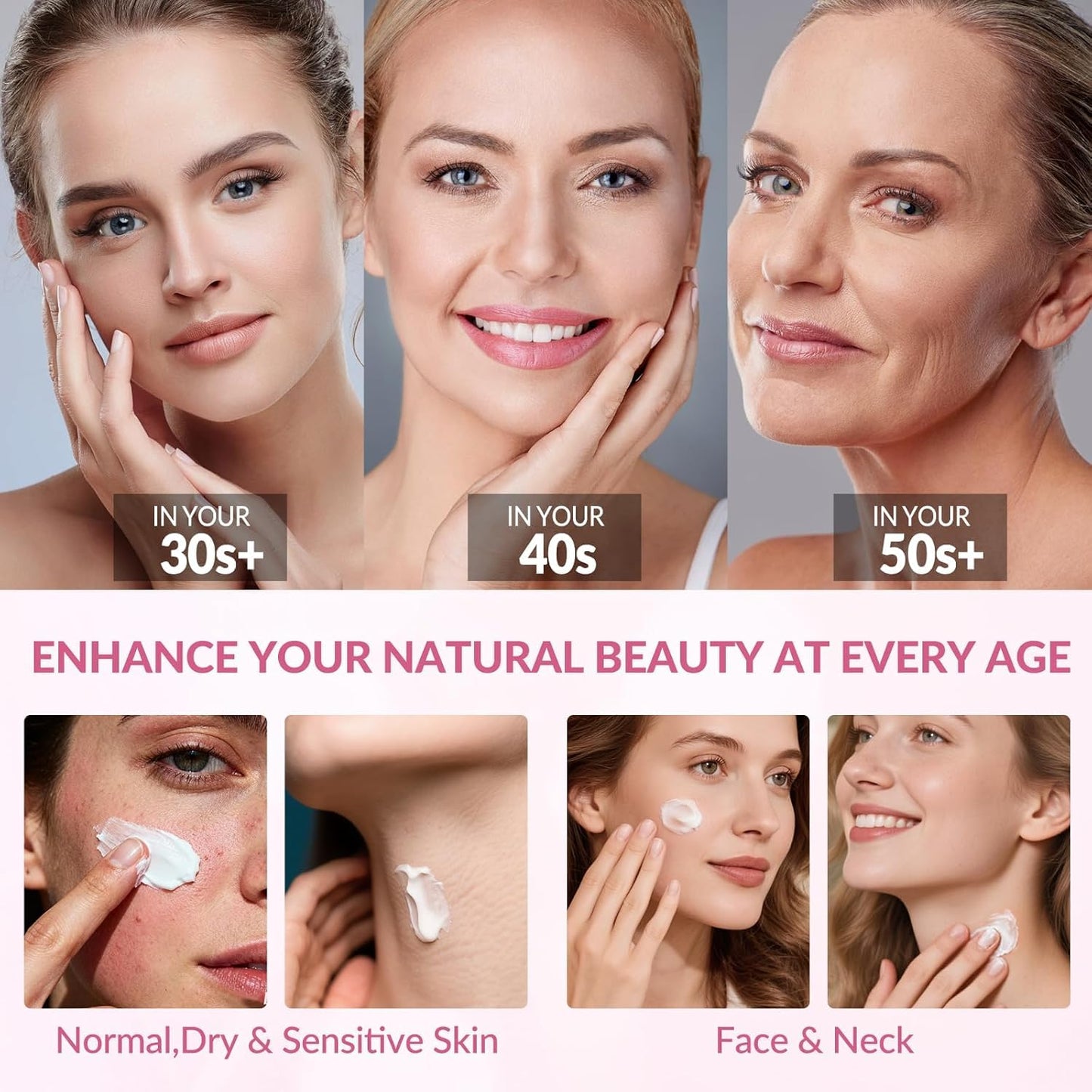 Neck Firming Cream with Collagen & Hyaluronic Acid - Made in USA, Anti-Aging Moisturizer Neck Cream for Tightening and Lifting, Women Facial Skin Care Wrinkle Cream for Face Neck Décolleté-1.7 fl.oz