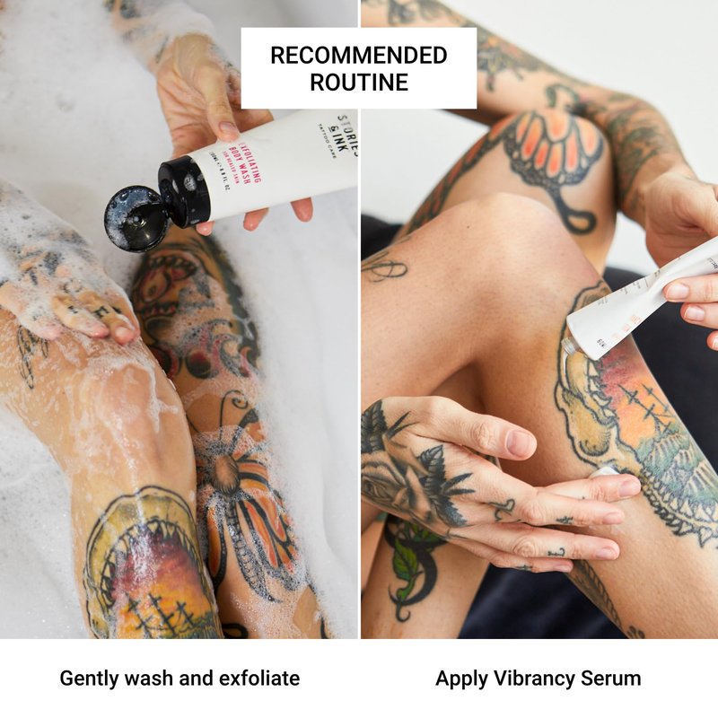 Stories & Ink Tattoo Care | VIBRANCY SERUM for Healed Tattoos | Brightening Treatment to Enhance Ink Color & Restore Faded Tattoo Pigment, Lightweight Hydrating Aftercare, 60 mL / 2 Fl Oz