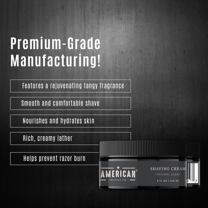 American Shaving Co. Original Scent Men's Shaving Cream - 8 Oz | Non-GMO, Easy Application, Cruelty-Free