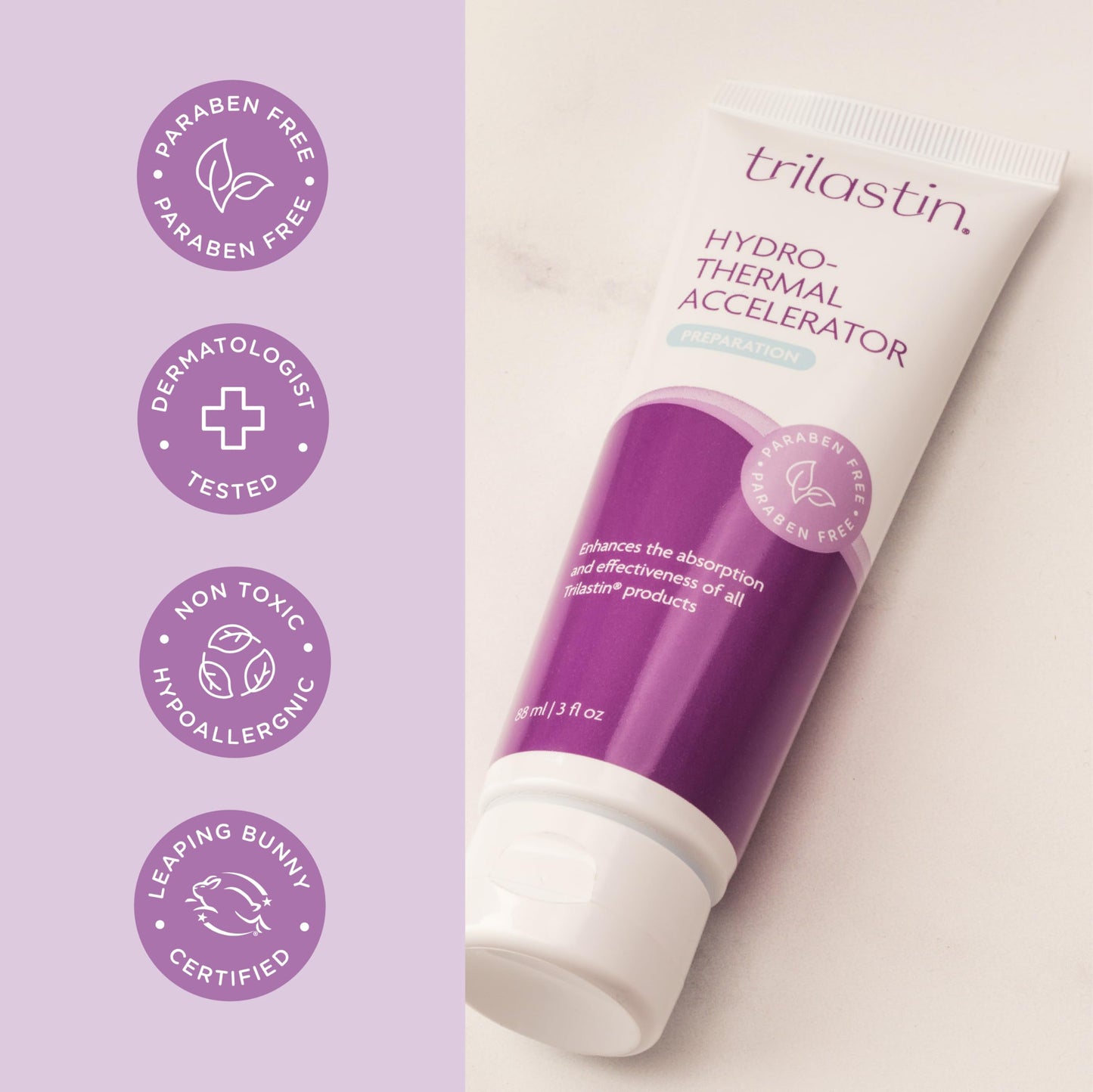 TriLASTIN Hydro-Thermal Accelerator – Warming Skin Prep Serum with Niacinamide & Vitamins C, A & E – Lightweight Absorption Booster for Body Creams, Oils & Lotions – Fast-Absorbing Formula – 3 oz