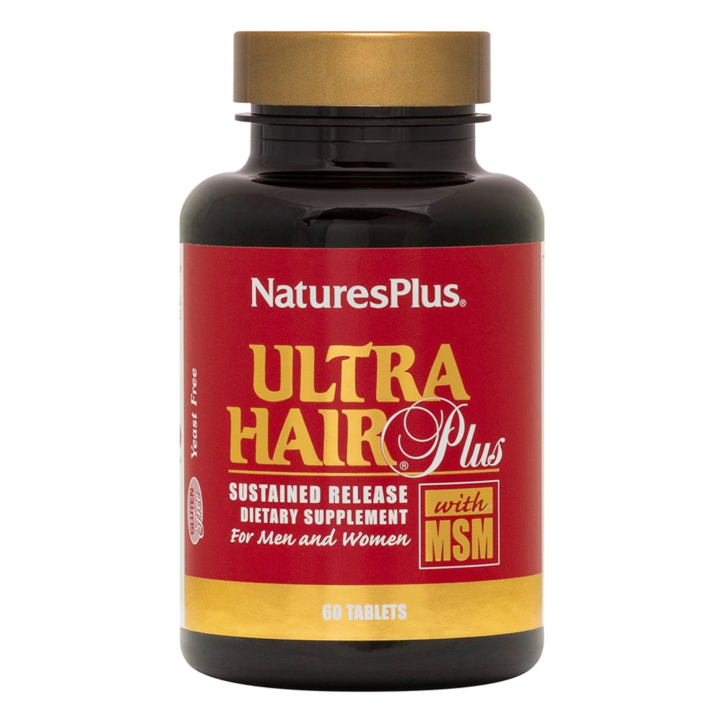 NaturesPlus Ultra Hair Plus - 60 Sustained Release Tablets - Nutritional Support for Healthy Hair Structure - Gluten Free - 30 Servings