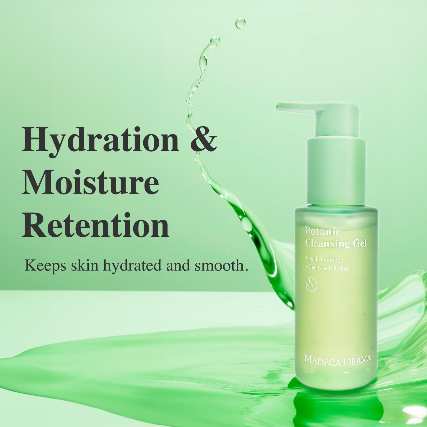 Madeca DERMA Botanic Cleansing Gel – pH Balancing Cleanser with Centella Asiatica & Tea Tree, Korean Skincare, Soothing & Calming with Natural, Hypoallergenic Ingredients (3.4 fl oz)