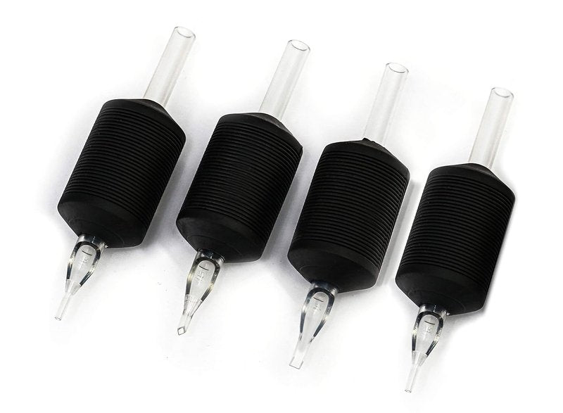 Clear Disposable Tubes - 25mm Ultra Premium with Black Silicone Grip | 25 Pack, Diamond Tip