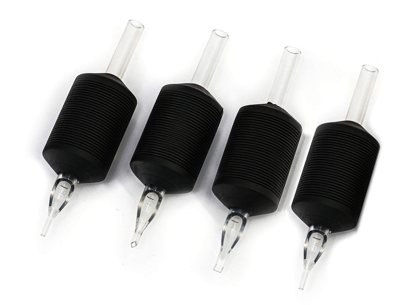 BEZTAT 25mm (1" Inch) Ultra Premium Clear Disposable Tubes w/Black Soft Silicone Grip- 25 Pack, Diamond Tip (9DT)