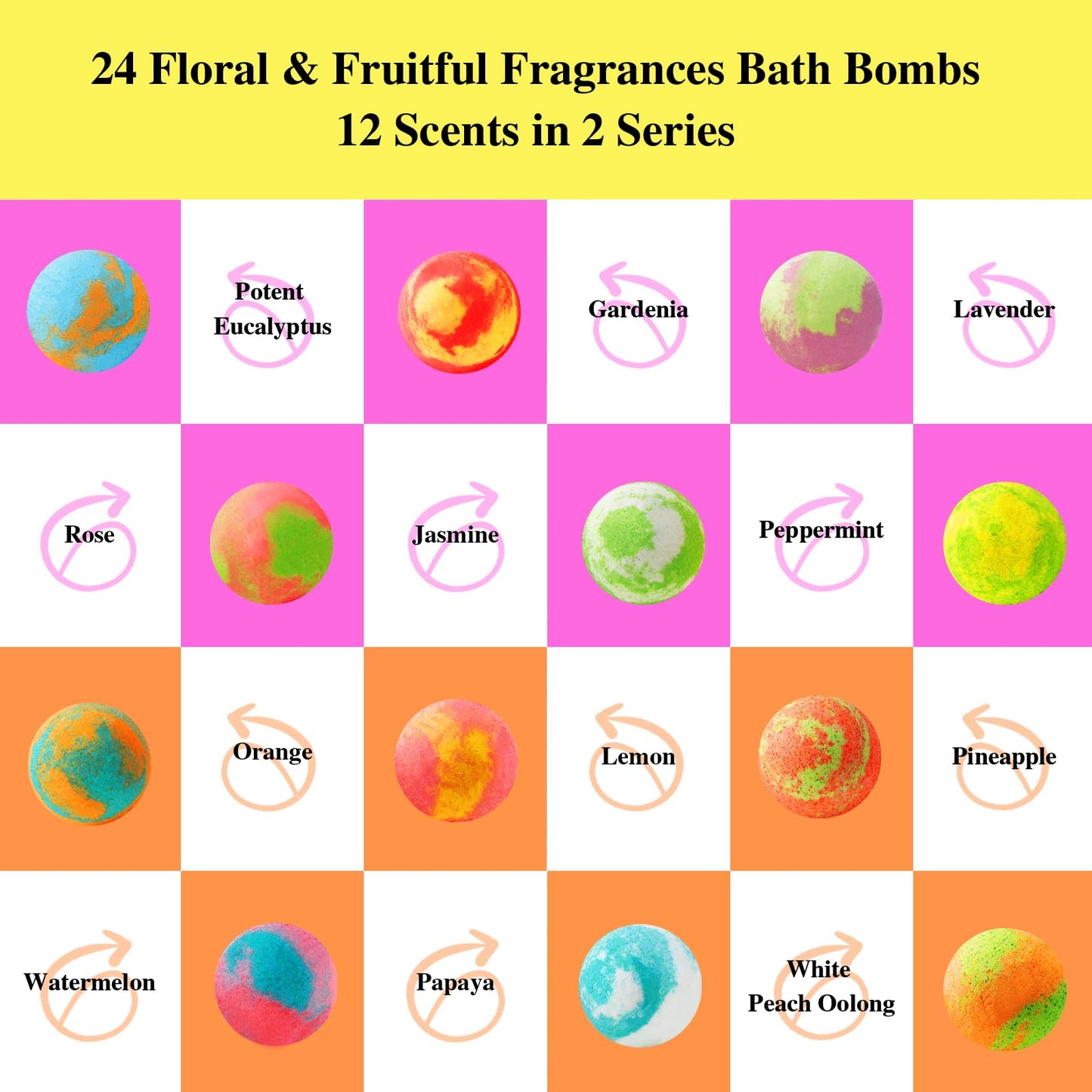 48 Pack Bath Bombs Gift Set – Aromatic Bubble Bombs with 18 Scents, SPA Relaxing & Skin Nourishing, Ideal Self-Care Gifts for Women, Wife, Grandma, or Daughter on Birthdays or Summer Occasions