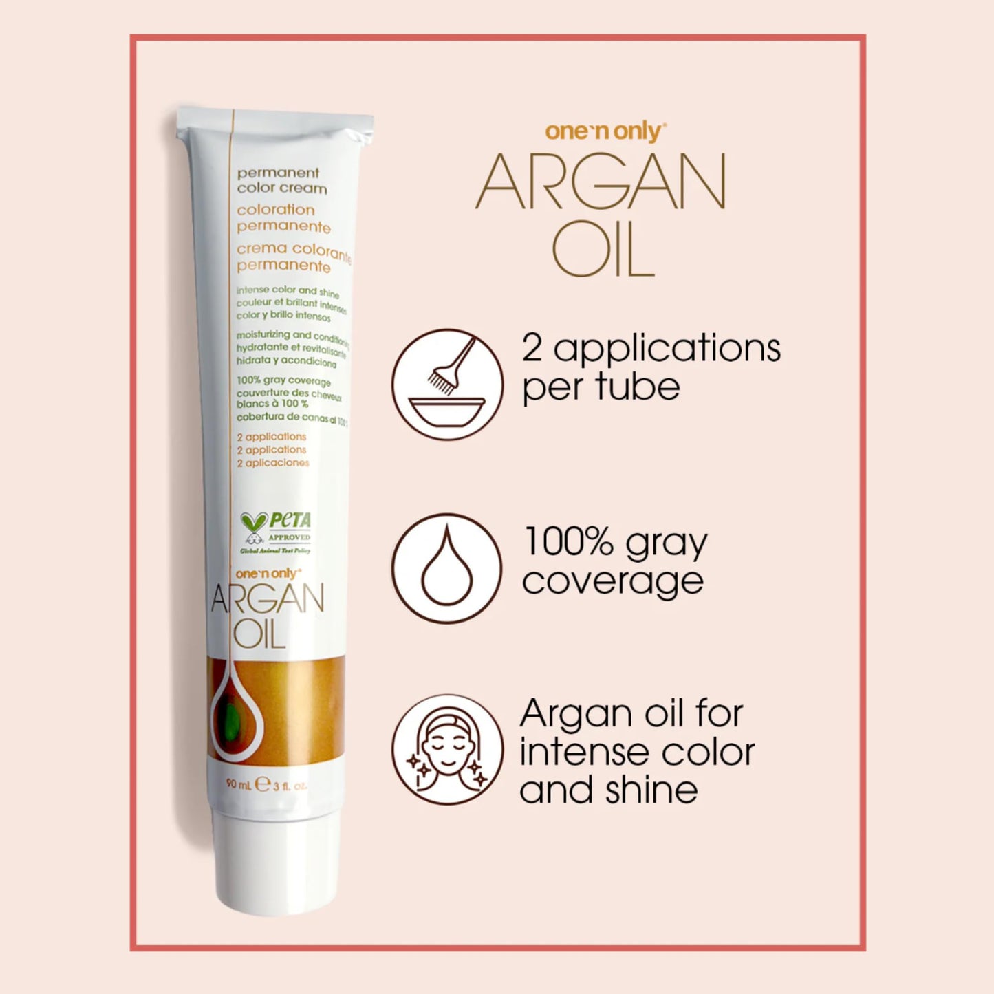 One N' Only Permanent Hair Color - Permanent Hair Dye Made with Argan Oil - Delivers Rich, Accurate Tones with Gray Coverage - Improves Moisture & Elasticity - 5GM Light Root Beer Brown (3 oz)