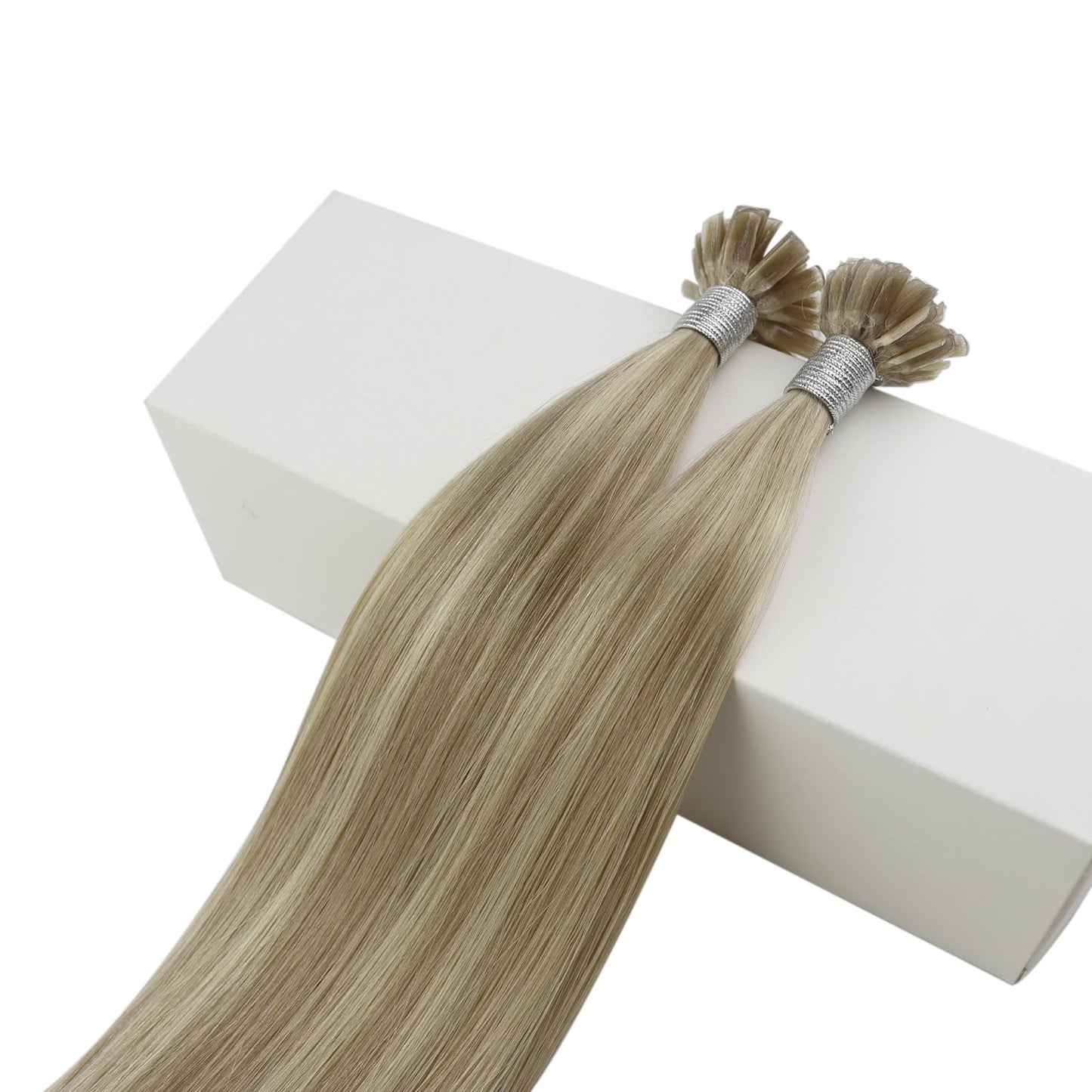 Fshine K Tip Human Hair Extensions 14 Inch Dark Ash Blonde Golden Highlight 40 g Real Human Hair Keratin Bond Seamless Blend Natural Flow Lightweight Comfort Everyday Styling