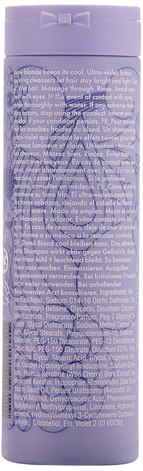 Amika Bust Your Brass Cool Blonde Shampoo - Tone & Brighten Blonde Hair | Sulfate-Free Formula