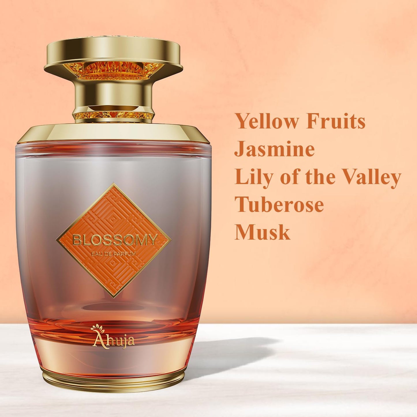AHUJA Blossomy Eau De Parfum 3.4oz for Women – Long Lasting Floral Fragrance with Natural Tuberose and Jasmine – Luxurious, Fresh & Elegant Perfume