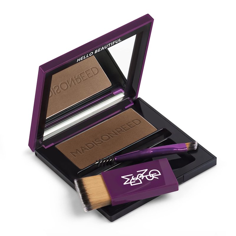 Madison Reed Root Touch Up Powder + Brow Filler – Terra Medium Brown, Instant Gray Coverage, Conceals Roots & Fills Brows, For Hairlines & Thinning Hair, Temporary, 0.13 oz (60 Uses)
