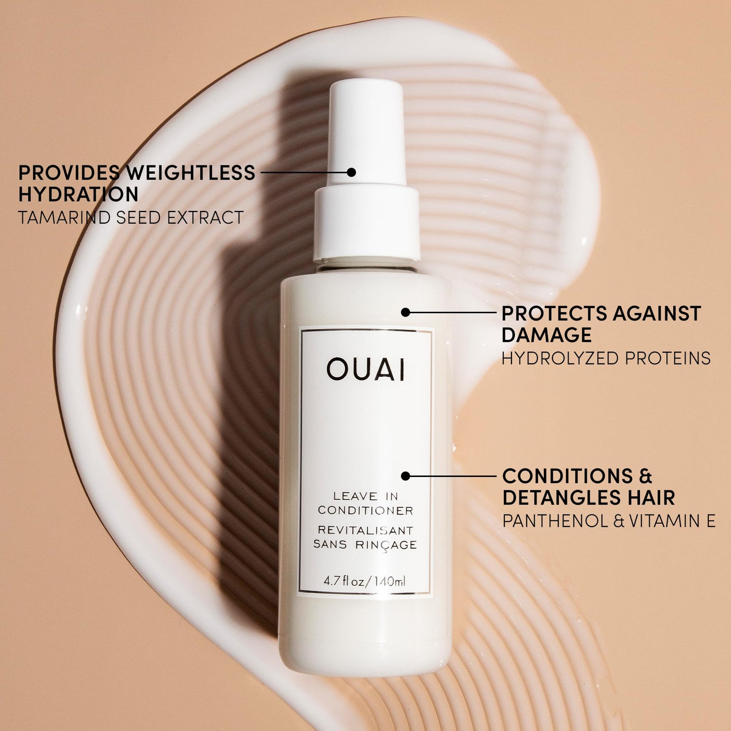 OUAI Leave In Conditioner & Heat Protectant for Hair - Prep Hair for Styling or Use as Detangling Spray to Fight Frizz & Flyaways - No Parabens, Sulfates or Phthalates (1.5 oz) (Pack of 2)