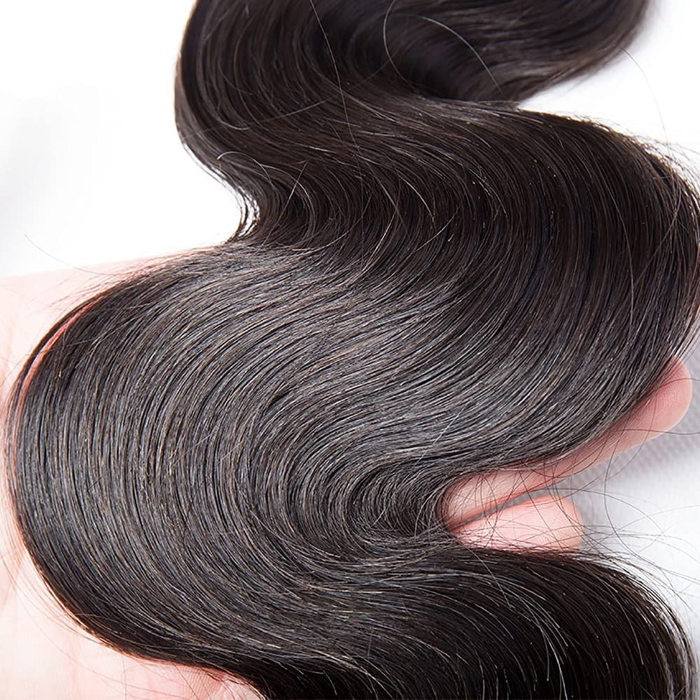 Body Wave Bundles Human Hair 18 18 18 Inch #1B Natural Black Body Wave Bundle Unprocessed Brazilian Virgin Weave Hair 3 Bundle 50 Gram Per Bundle